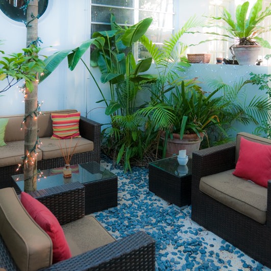 South Beach garden room is an outdoor living room