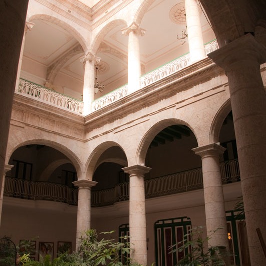Havana courtyard is surrounded by arcades on all sides