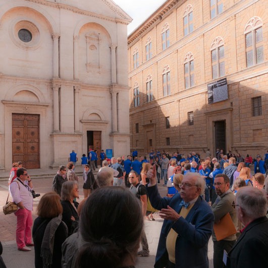 Pienza's famous piazza always draws a crowd