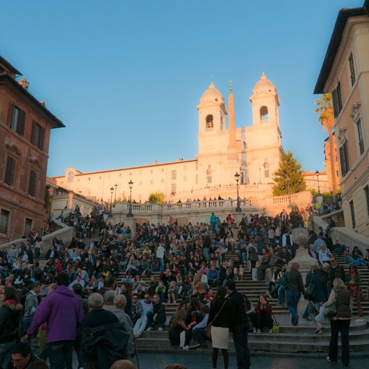 Rome's Spanish Steps afford more places to sit than almost any other outdoor room