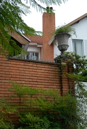 Sao Paulo, Brazil brick security wall with dagger top