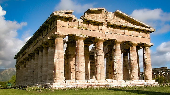 Greek Doric temple at Paestum, Italy