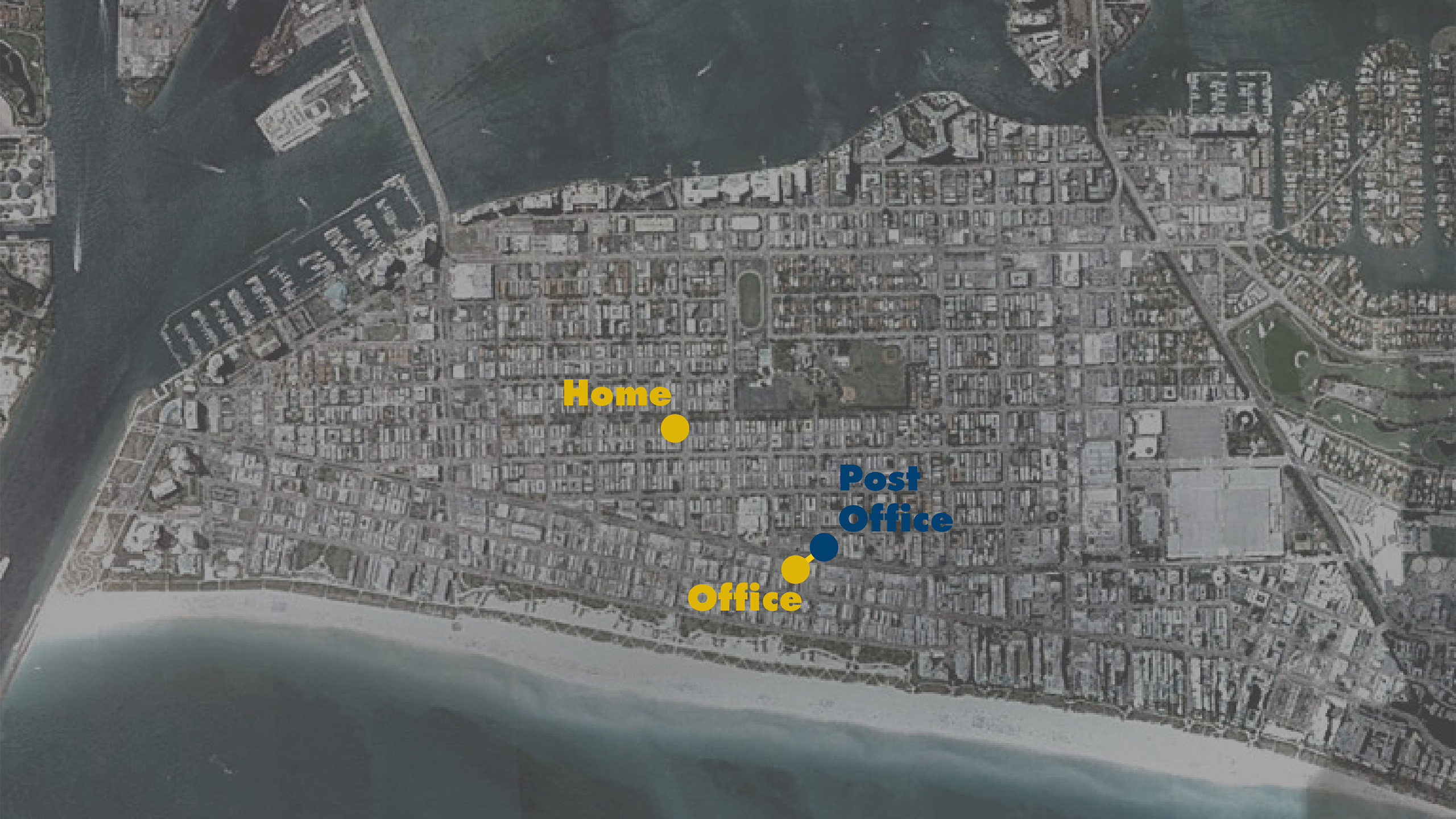 the very short path from our office to the US Post Office