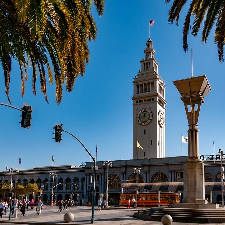Embarcadero boulevard & ferry terminal after earthquake