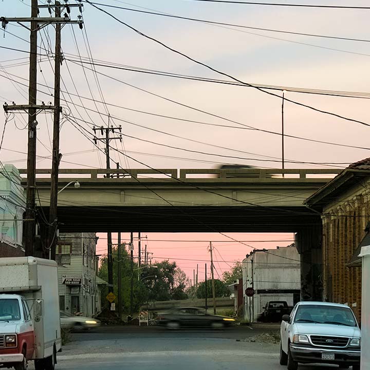 looking across the Claiborne Expressway (I-10) in New Orleans