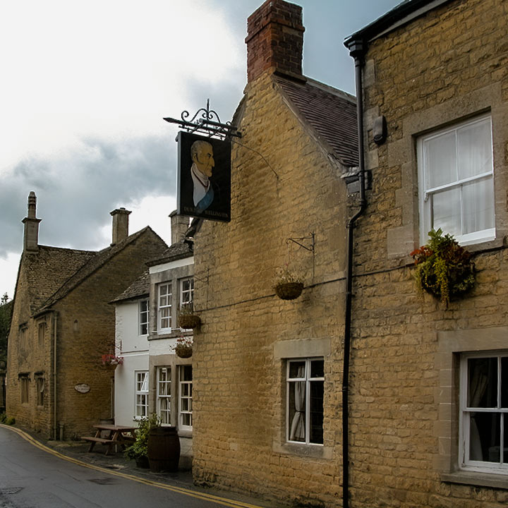 Bourton-On-The-Water street in England’s Cotswolds
