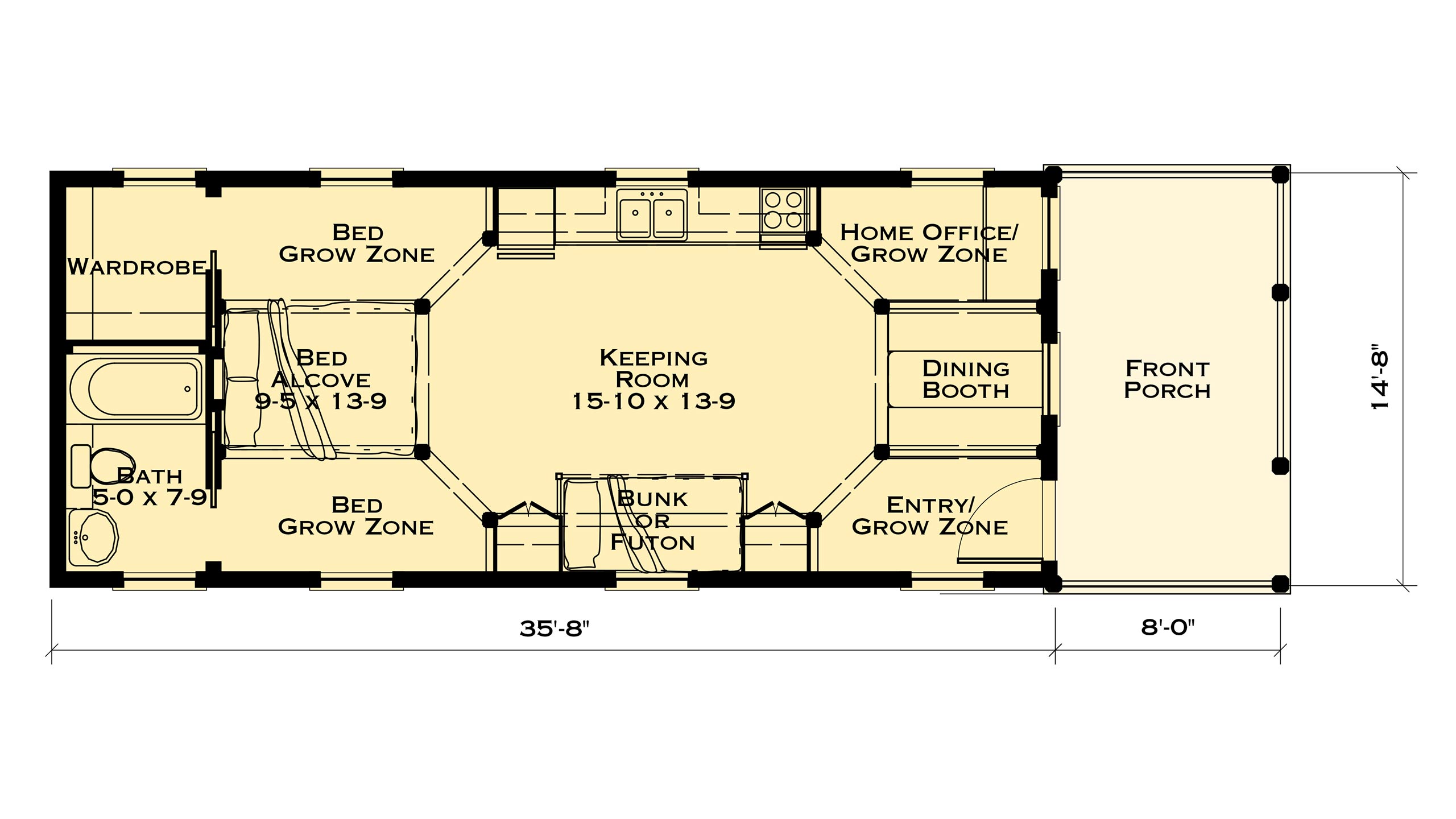 Katrina Cottage VIII floor plan