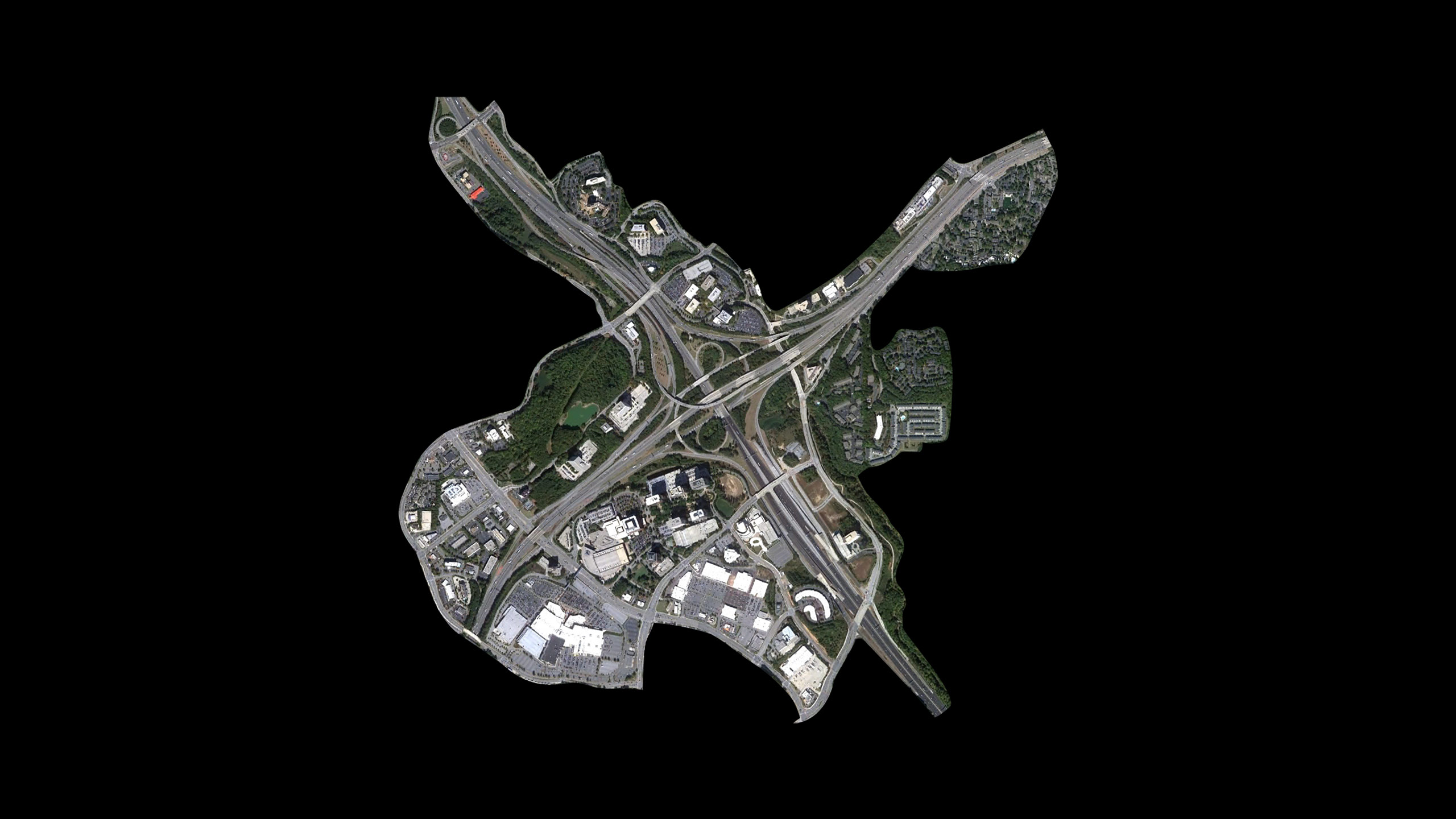 Atlanta interstate interchange satellite image