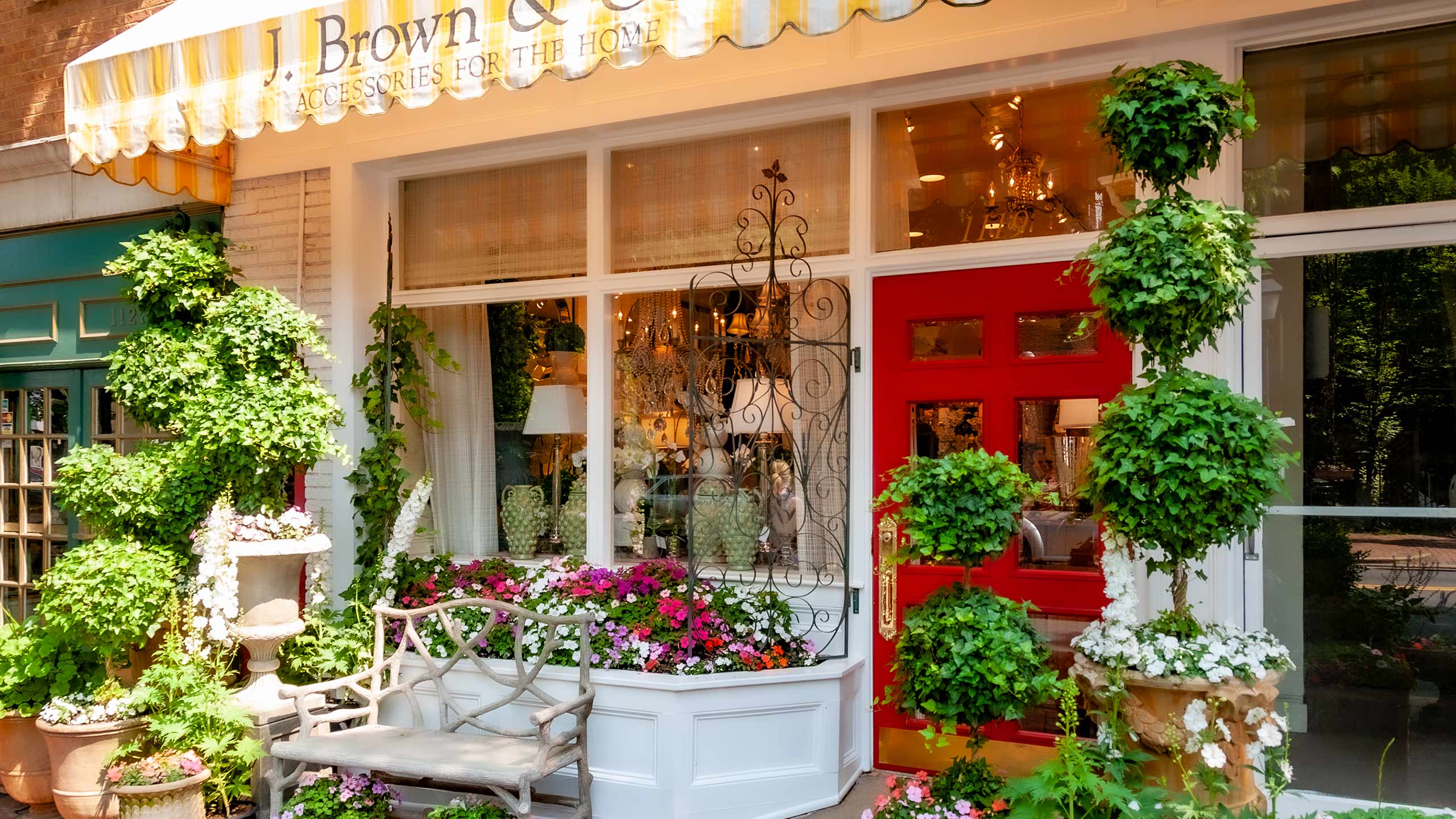 Alexandria, Virginia storefront with sheltering awning above