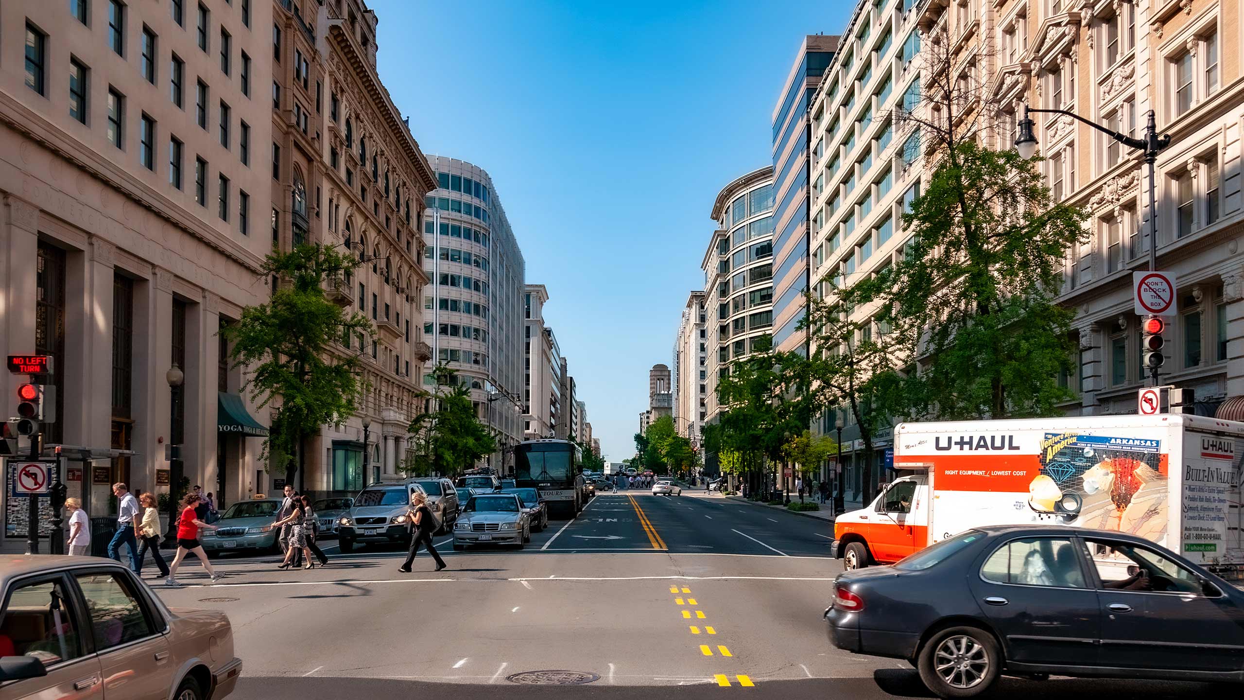 Washington DC's 14th Street streetscape with an enclosure proportion taller than 1:1