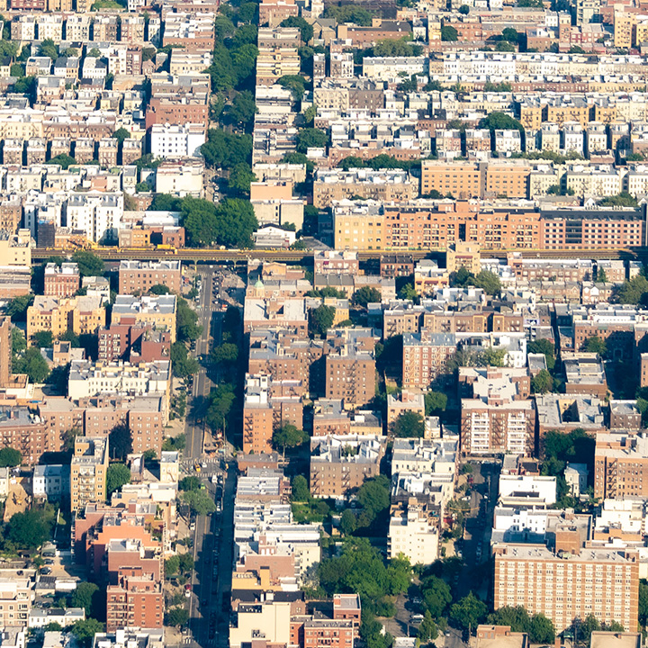 elevated transit line running through Queens borough of New York City