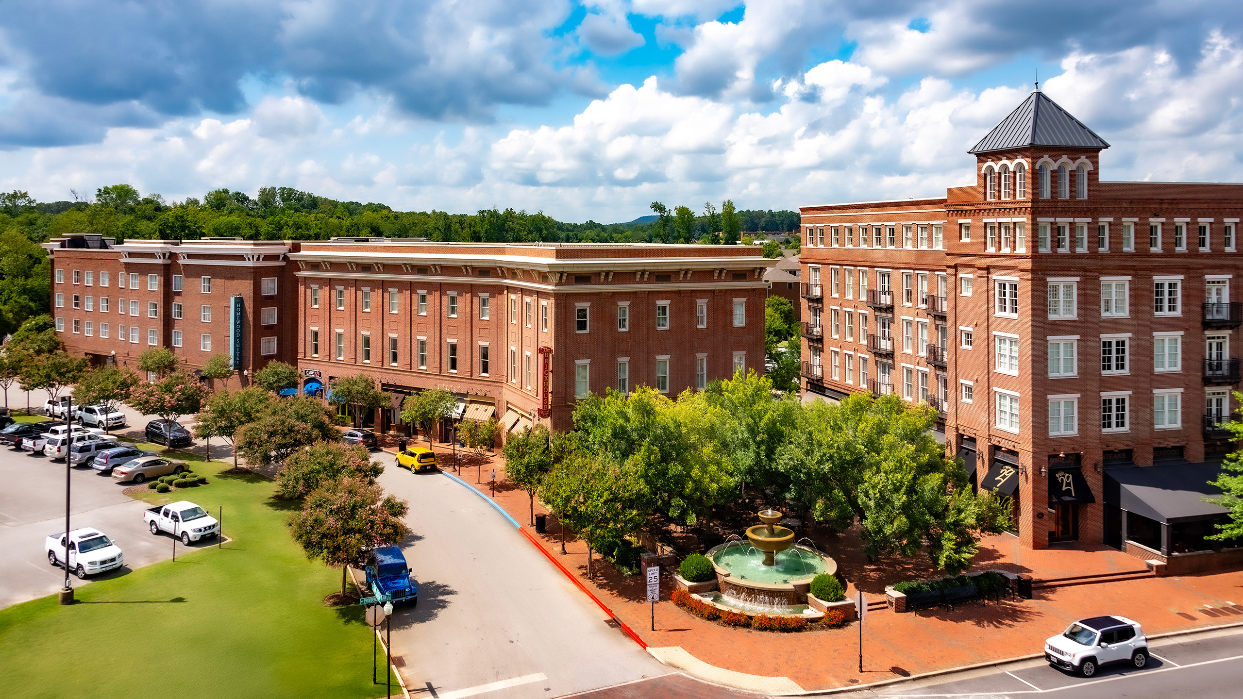 first three buildings at Providence town center in Huntsville, Alabama