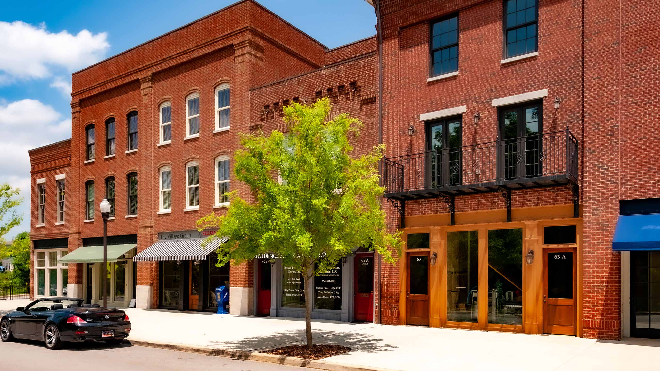 Main Street shops at the Village of Providence in Huntsville, Alabama